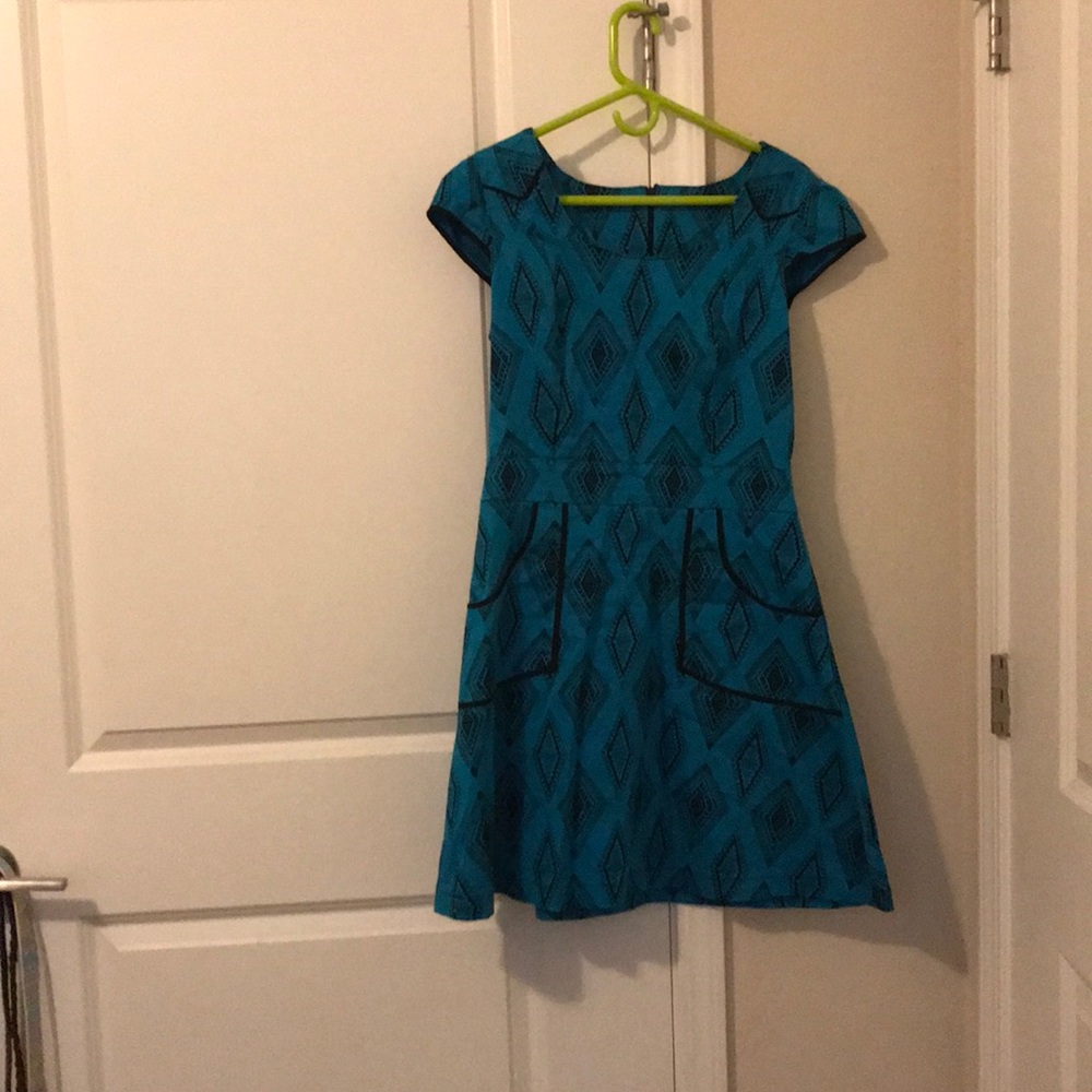 Nooworks Blue Pattern Dress (pockets!)